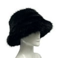 thumbnail image 2 of Skymirror Women Basin Hat Faux Fur Rich Colors Soft Thickened Fluffy Keep Warm Decorative Creative Design Bucket Hat Clothes Accessory, 2 of 8