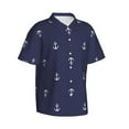 thumbnail image 2 of Balery Anchor Heart Blue Print Men's Hawaiian Shirts Short Sleeve Beach Shirt Relaxed Fit Vacation Button Down Shirts-3X-Large, 2 of 9