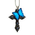 thumbnail image 5 of Blue Butterfly Cross Car Mirror Hanging Ornament - Christian Faith Gift & Xmas Tree Decor, 5 of 5