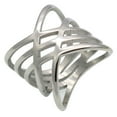 thumbnail image 1 of Contracted titanium steel gold - plated stainless steel ring, contracted line exaggerated ring, 1 of 5