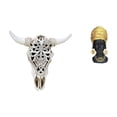 thumbnail image 1 of Escultura de pared de calavera,Estatua de resina con cabeza de vaca para decoración de pared y hogar,Adornos de diseño de patrón de decoración de pared de cabeza de vaca,Estatua de mujer, 1 of 8