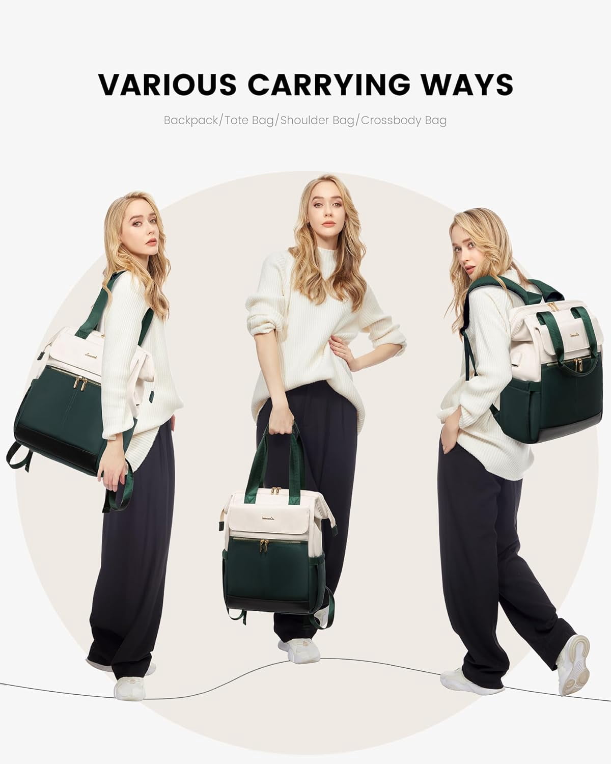 Lovevook Laptop Backpack for Women 15.6 inch, Fashion Women Laptop Work Bag, College Teacher Nurse Backpack Purse