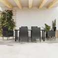 thumbnail image 1 of vidaXL 7 Piece Garden Dining Set Black Poly Rattan and Steel, 1 of 5