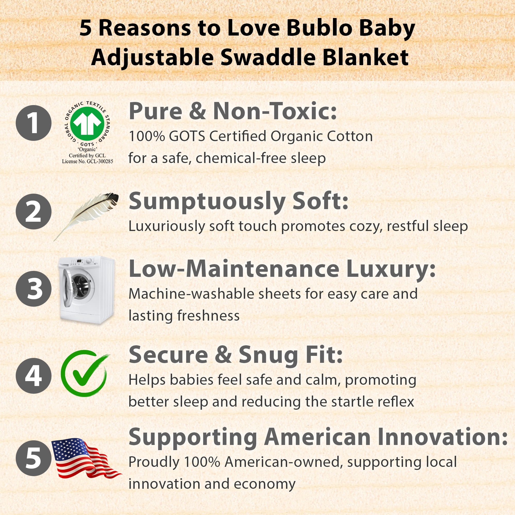 Bublo Baby Swaddles for Newborns - 3 Pack Organic Baby Swaddles for 0-3 Months - Baby Swaddle Sleep Sack - Infant Sleeping Swaddle sack – Adjustable Swaddle Blanket Wrap Girl