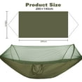 thumbnail image 2 of Camping Hammock with Single Double Mosquito Net Ultra-Light Travel Hammock 200kg Load Capacity and Breathable Outdoor Hammock for Camping Hiking Backpacking Outdoor Indoor Garden(ArmyGreen), 2 of 6