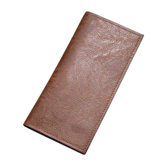 bestolf Men Slim Long Wallet Bifold Card Holder Wallet with ID Window Minimalist Card Wallet Gift for Father Husband (Light Coffee )