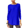thumbnail image 2 of Suéter de punto con cola de camisa para mujer de INC, azul, extragrande I-N-C Tejer, 2 of 2