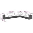 thumbnail image 3 of vidaXL 8 Piece Garden Lounge Set with Cushions Poly Rattan Brown, 3 of 5