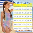 thumbnail image 6 of SEANATIVE Girls Swimsuit and Cover Up Set One Piece Bathing Suit See-through Mesh Skirt, 2 Piece Back Cut Out Design Swimwear, Size 17-18 Years, Star Heart-shaped Pattern Pink Blue Yellow, 6 of 7