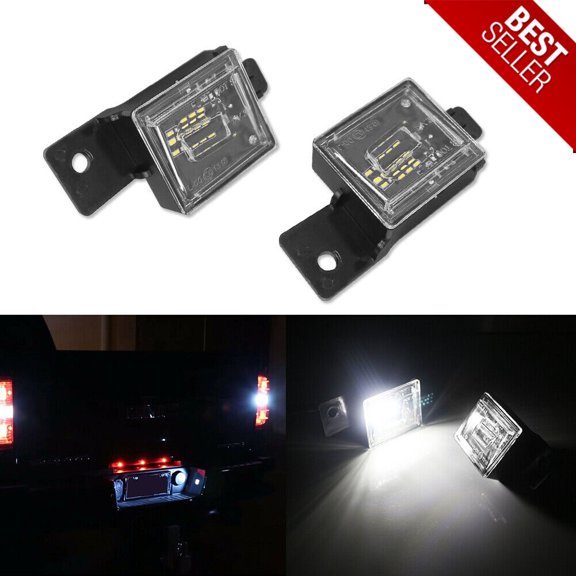 GTINTHEBOX White Full LED License Plate Lights For Chevrolet Silverado GMC Sierra 1500 2500