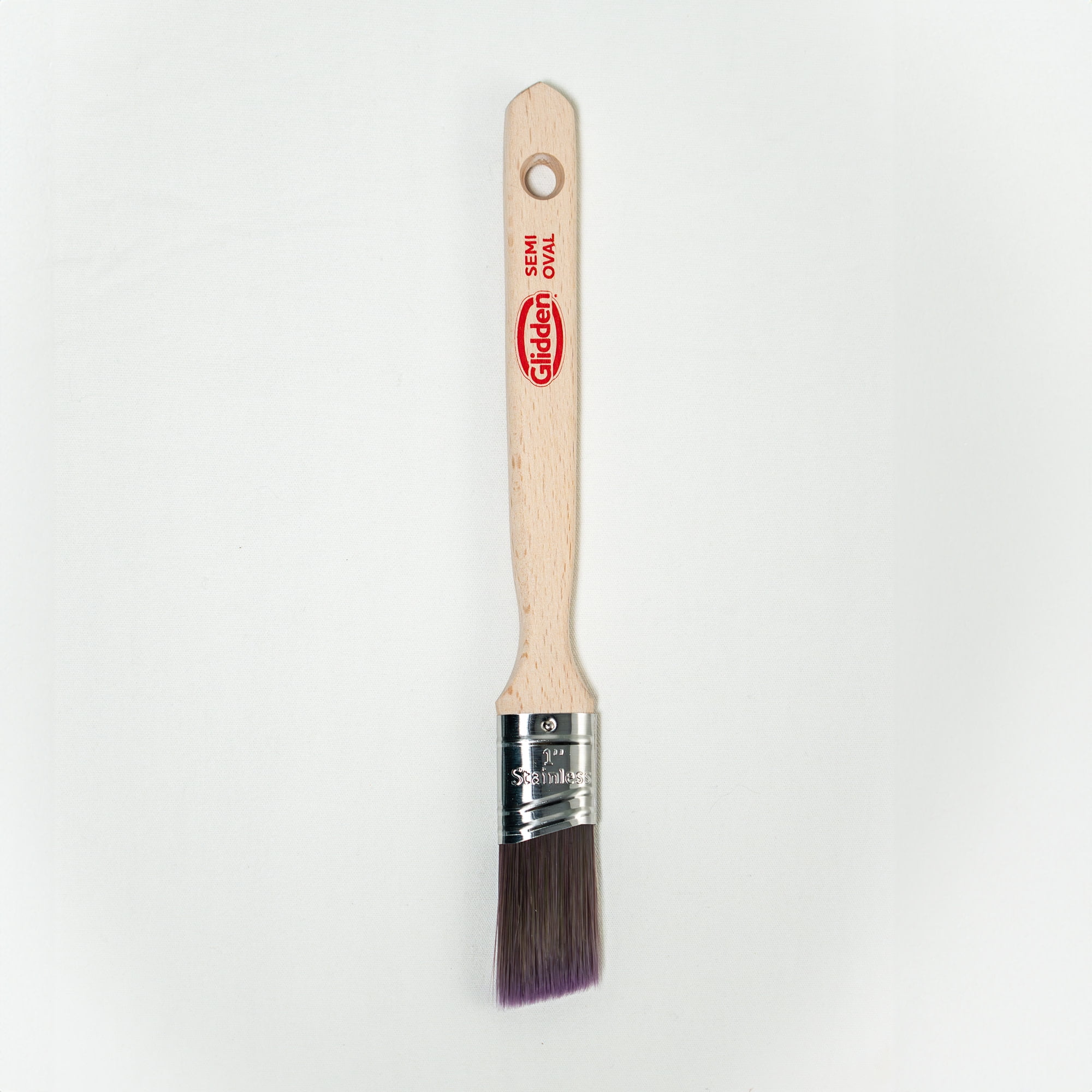 (3 pack) Glidden Semi-Oval Paintbrush with Wood Handle, Angled Sash, 1 Inch