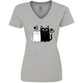 thumbnail image 3 of Inktastic Valentines Day Cat Couple Women's V-Neck T-Shirt, 3 of 5