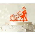 thumbnail image 1 of Love is Blid Custom Cake Topper Personalized Orange Cake Topper Color Option Available 6-7 Inches Wide, 1 of 1