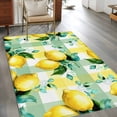 thumbnail image 3 of Lemon Washable Area Rugs 2.7'x5', Oil Painting Country Lemon Leaf Yellow Green Plaid Low Pile Throw Living Room Rug Non-Slip Sturdy Edge Binding Carpet for Indoor Entryway Bedside Kitchen, 3 of 9