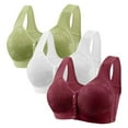 thumbnail image 1 of Hemlock Front Button Plus Size Bras, Front Button Plus Size Vest Bra, Wireless Thin Design, Polyester Fiber Material, Full Coverage, Green Vest Style Bras, Green 2XL, Size S-5XL, 1 of 6
