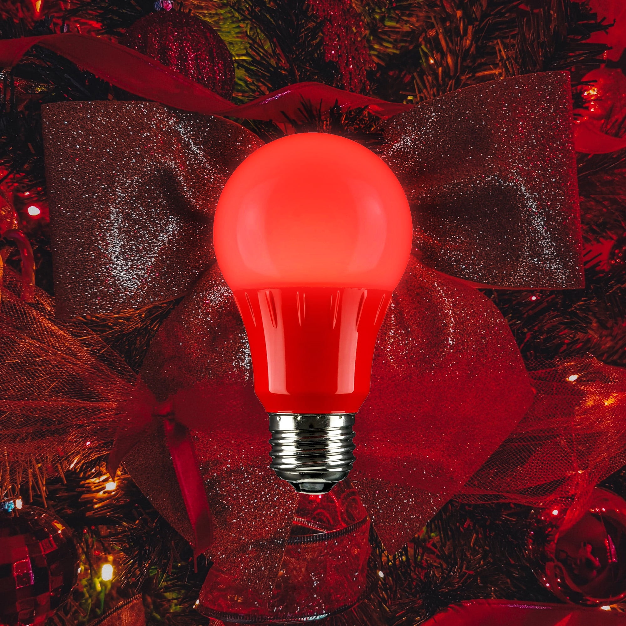 Sunlite LED A19 Decorative Christmas Holiday Light Bulbs, Medium Base, 3 Watt, Red and Green, 12 Pack