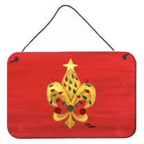 Christmas Fleur de lis Tree with lights Wall or Door Hanging Prints