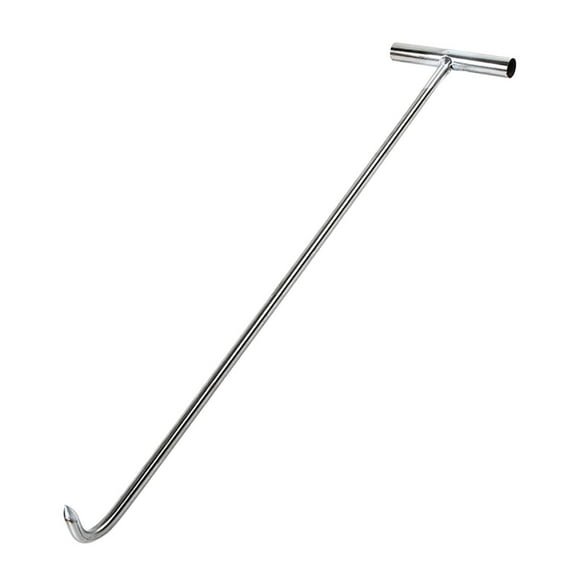 QualitChoice Manhole Hook Tool Trampoline Open Manhole Steel Sharp Single Hook Duty 68cm Heavy Cover Silver 38cm Sharp