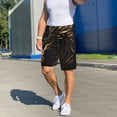 thumbnail image 6 of Uemuo Black And Gold Fire Dragon Pattern Men's Short Pajama Pants – Soft & Breathable Lounge Shorts, Elastic Waistband with Pockets, Lightweight Sleepwear for All-Season Comfort-Medium, 6 of 6