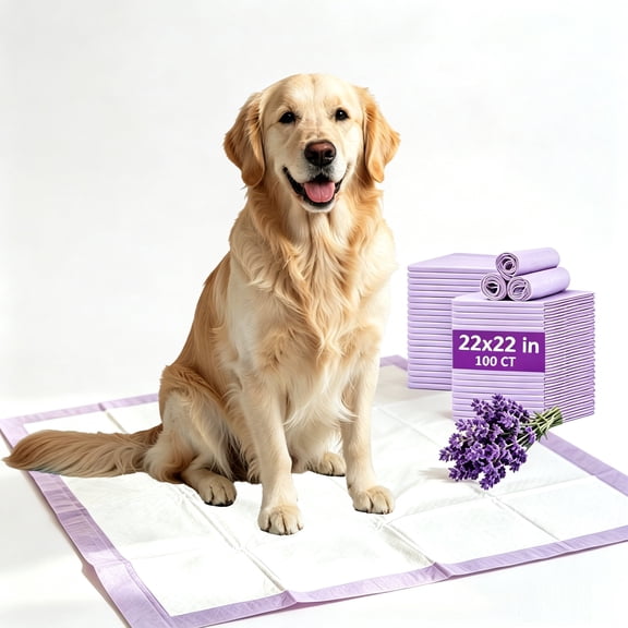 Vacayinsider Large 6-Layer Super Absorbent Dog Training Pads, Lavender Scent, L 22x22 in, 100 Count