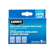 HART Heavy-Duty Multipack Staples, Sizes 1/4", 3/8", 1/2" (1,875 Count)