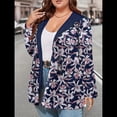 thumbnail image 4 of Chaqueta Ligera Reversible con Capucha y Cremallera de Larga para Mujer, Cortavientos Informal, Impermeable. Azul Marino XL, 4 of 9