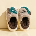 thumbnail image 4 of SAWOBUUN Kids Dinosaur House Slippers for Boys Girls Cute Cartoon Plush Fuzzy Warm Cozy Closed Toe Non-Slip Thick Sole Indoor Bedroom Shoes Toddler Little Kid, 4 of 6