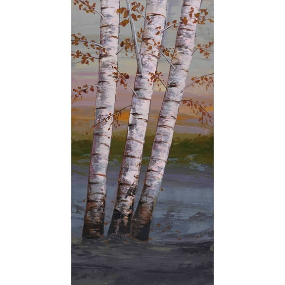 MARMONT HILL - Birch at Breaking Light II by Michael Woodward Painting Print on Canvas - Multi-Color 18 x 36