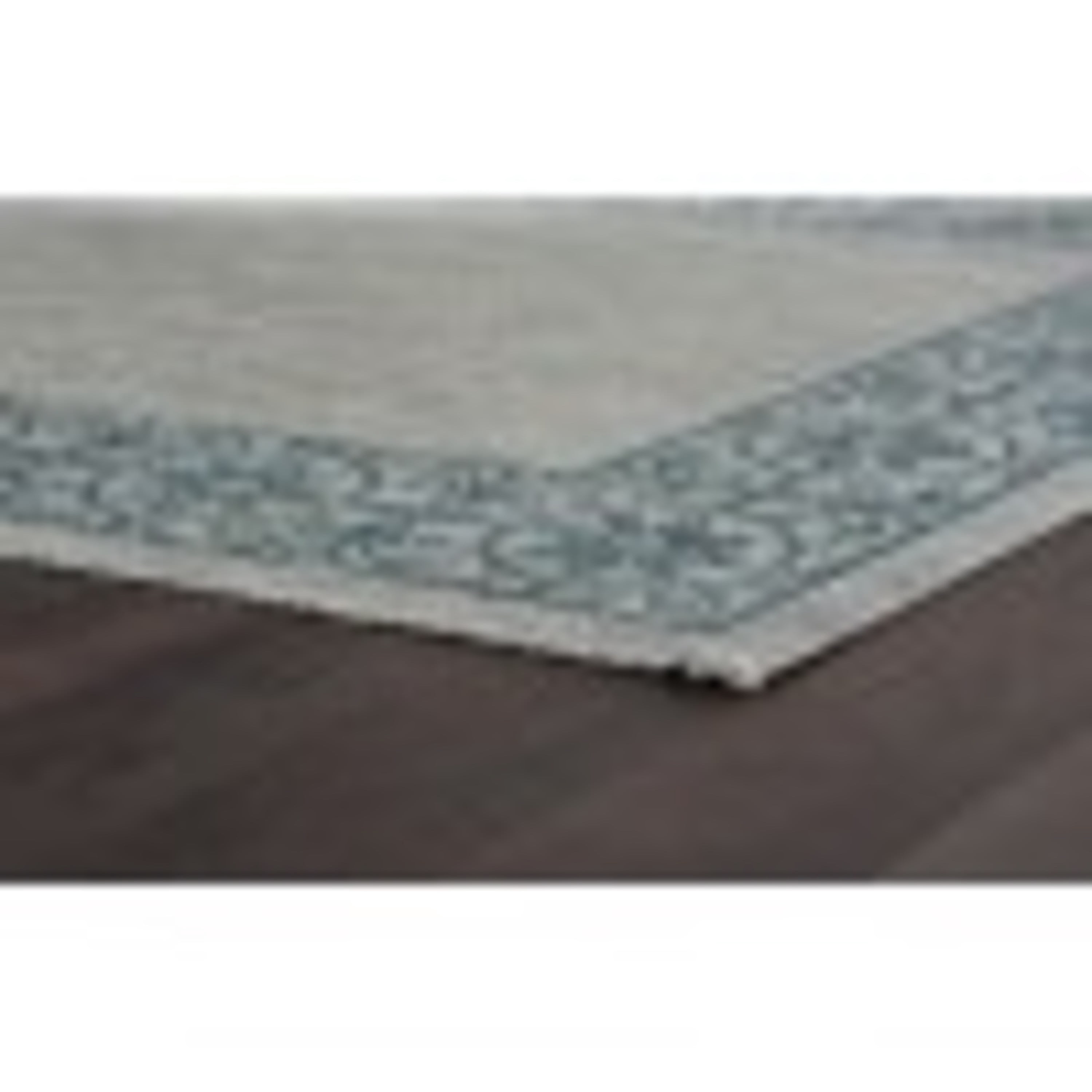 Veranda Traditional 2.7' x 7' Teal and Light Gray Polypropylene Outdoor Area Rug