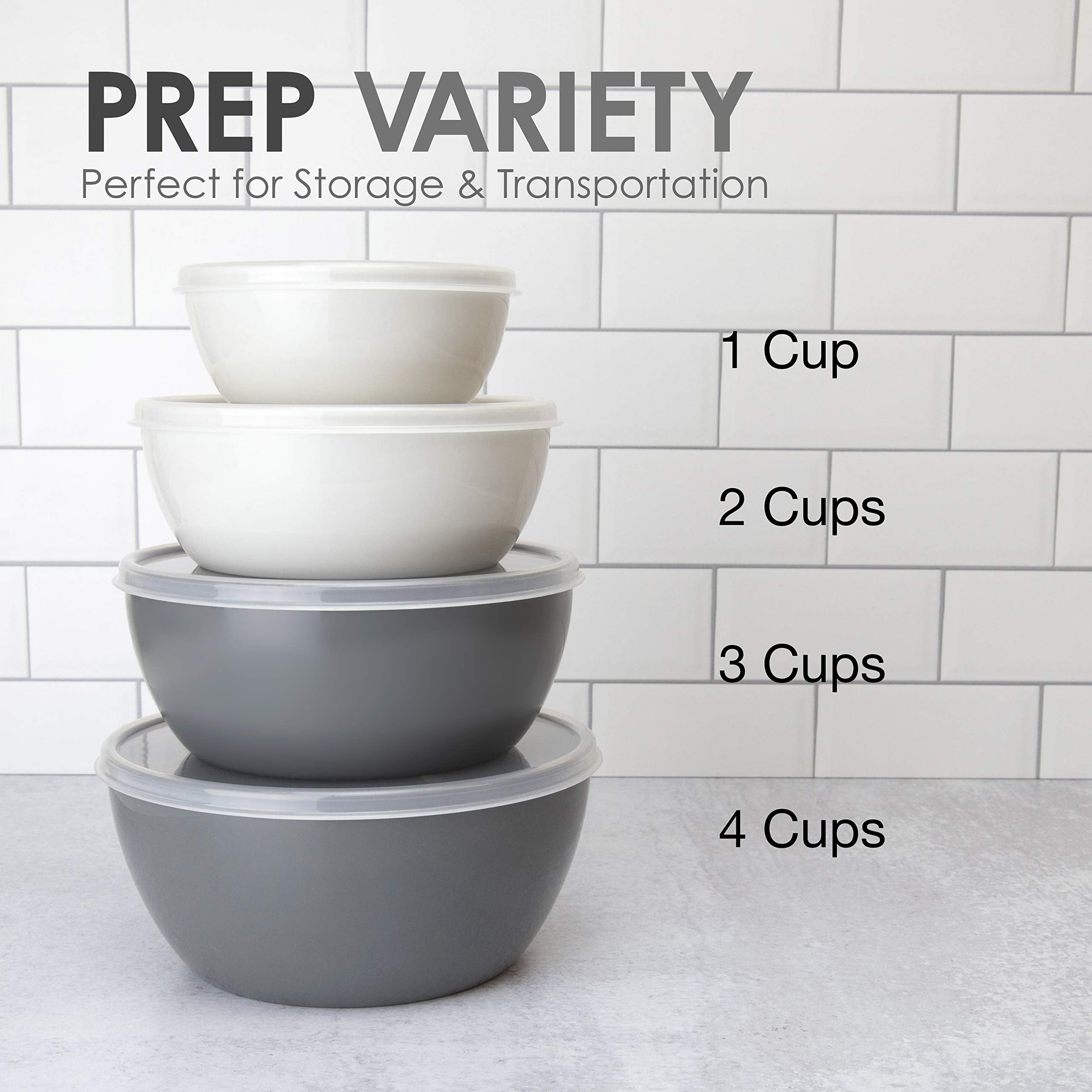 Prep Ease 3 Piece Prep Bowl Set With Lids/Multiple Colors - New Orleans  School of Cooking