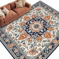 thumbnail image 2 of 5'x8' Area Rugs, Orange Blue Boho Southwestern Indoor Outdoor Area Rug for Living Room Bedroom, Ethnic Rustic Classical Washable Bathroom Rugs Kitchen Floor Carpet Mats Home Decor Aesthetic, 2 of 8