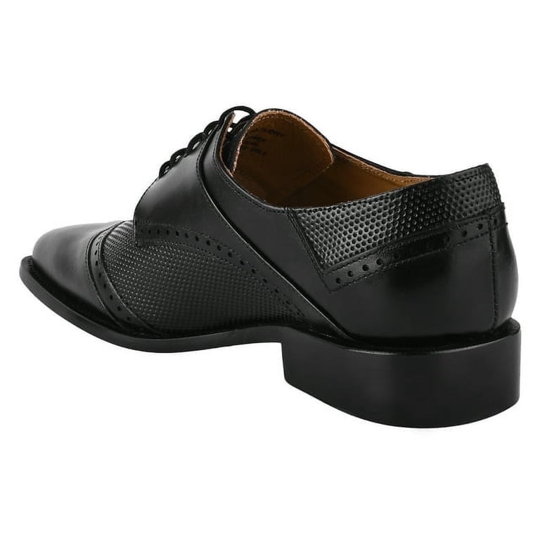 LIBERTYZENO Mens Classic Leather Formal Oxford Shoes, Black 