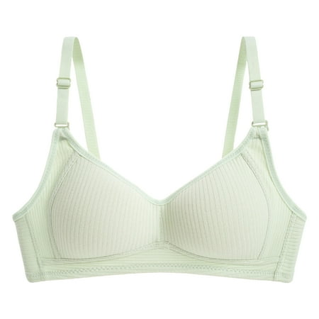 

Frehsky bras for women Women Simple Stripe Adjustable Shoulder Strap Underwire Underwear Bra bras for women no underwire Green