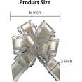 thumbnail image 2 of jefyghe 6 PCS Large Pull Bows 6 Inch Trimmed Striped Silver Bows for Gift Wrapping Wedding Basket Birthday Party Gift Boxes and Flower Decorations, 2 of 5