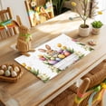 thumbnail image 4 of Easter Bunny Placemats Set of 2, Watercolor Cartoon Rabbit Purple Red Egg Tulip Floral Leaf Heat Insulated Linen Place Mats, Washable Stain-Proof Table Mats for Dining Table Holiday Decor 13x19 Inch, 4 of 9
