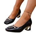 thumbnail image 4 of ZunFeo Womens Square Toe Block Heel Pumps Low Heel Comfortable Office Casual Dress Shoes with Buckle Black US 5.5-8.5,Size 7.5, 4 of 9
