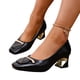 thumbnail image 4 of Cojines Del Dedo Del Pie para Zapatos de Moda Cerrado Del Dedo Del Pie de Tacón Medio Bombas de una Patada con Ornamento Metálico Zapatos Casuales de las Mujeres, 4 of 9