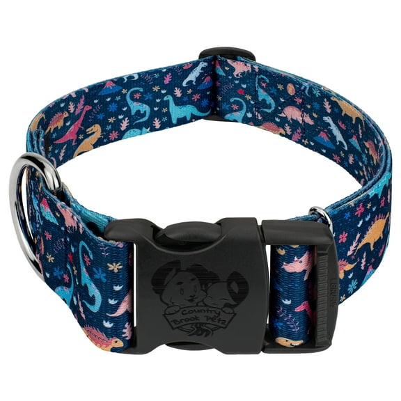 Country Brook Petz® 1 1/2 inch Deluxe Dinosaurs Dog Collar, Medium