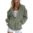 thumbnail image 1 of Sudadera con Capucha y Cierre Completo PRETTYGARDEN 2025 Gris Verde M, 1 of 8