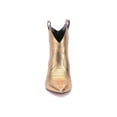 thumbnail image 3 of Jessica Simpson Nelda Gold Pointed Toe Pull On Kitten Heel Western Ankle Booties (Gold, 6), 3 of 6