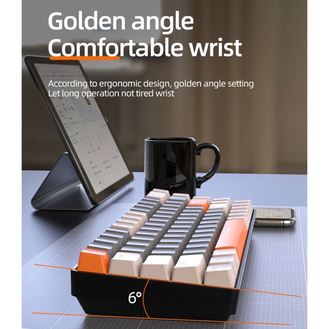 Becaristey ABS Dual-Mode Mechanical Keyboard Compact And Easy To Carry And Mobile Devices Bluetooth Wireless Type 2