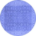 thumbnail image 1 of Ahgly Company Indoor Round Oriental Blue Industrial Area Rugs, 7' Round, 1 of 4