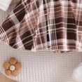 thumbnail image 6 of Atogsazn Toddler Baby Girls Clothes Set Newborn Ruffle Ribbed Long Sleeve Plaid Dress with Headband Stocking Brown 6-9 Months Fashion, 6 of 9