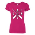 thumbnail image 2 of Wild Bobby, Lake Cross Paddles, Women Slim Fit Junior Tee, Raspberry, X-Large, 2 of 4