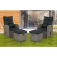 thumbnail image 2 of Monaco All-Weather 4-Piece Set with Two-Seat Reclining Bench, 26"H Cocktail Table and Two Ottomans, 2 of 10