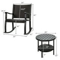 thumbnail image 3 of Costway Ensemble Bistro 3 Pcs Chaise à Bascule en Rotin pour Patio Table Basse Étagère de Rangement, 3 of 10