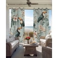 thumbnail image 6 of Palm Leaf Blackout Curtains for Bedroom Living Room Darkening Curtains 90 Inch Animal Bird Flower Tropical Plant Watercolor Black Out Window Curtain Privacy Window Treatment Grommet Drapes 52"x90"x2, 6 of 9