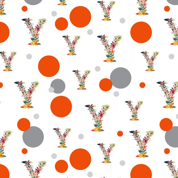 Letter Y Floral Monogram Initial Premium Gift Wrap Wrapping Paper Roll