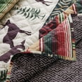 thumbnail image 3 of Benjara Lee 3 Piece Elk and Bear Print King Quilt Set, Multicolor, 3 of 5