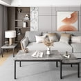 thumbnail image 6 of Homhougo Marble Coffee Table and End Table Sets Living Room Stacking Accent Table in Gray, 6 of 8